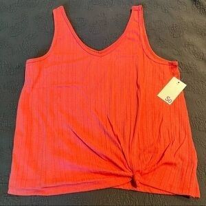 DOUBLE V Tank Top with Front Knot